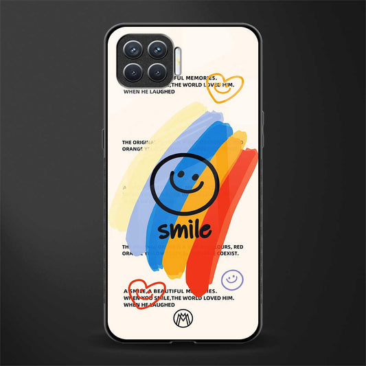 smile colourful glass case for oppo f17 pro image