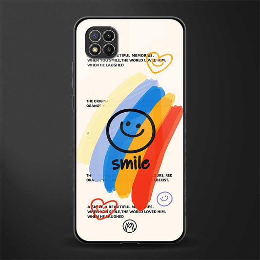 smile colourful glass case for poco c3 image