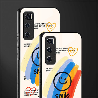 smile colourful glass case for vivo v20 se image-2