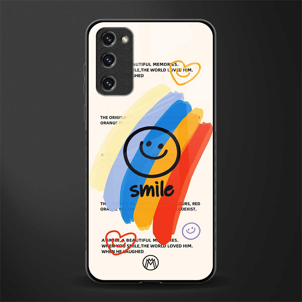 smile colourful glass case for samsung galaxy s20 fe image