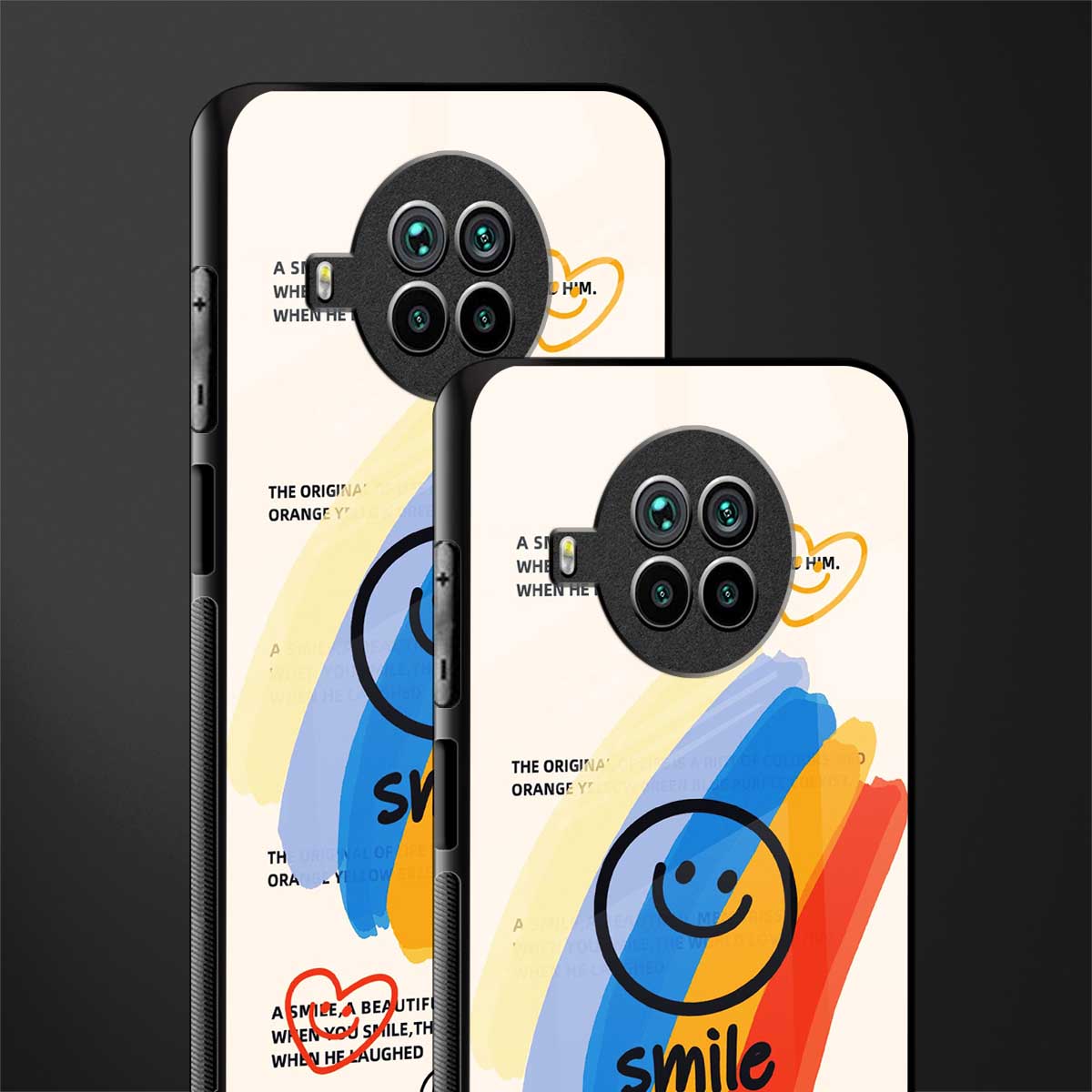 smile colourful glass case for mi 10i image-2