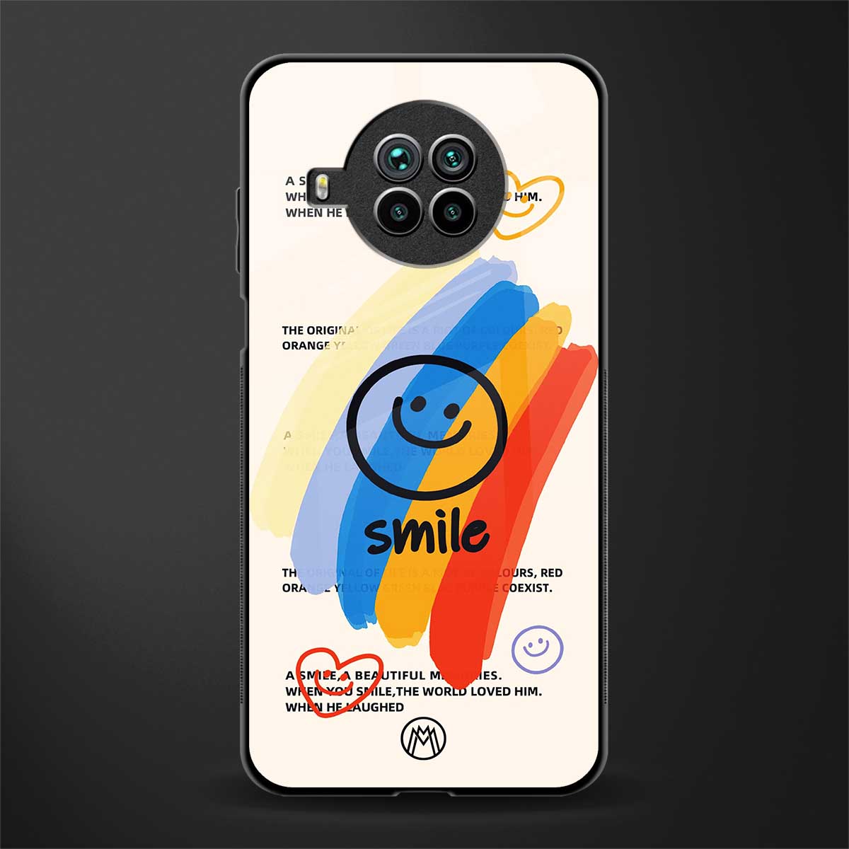 smile colourful glass case for mi 10i image
