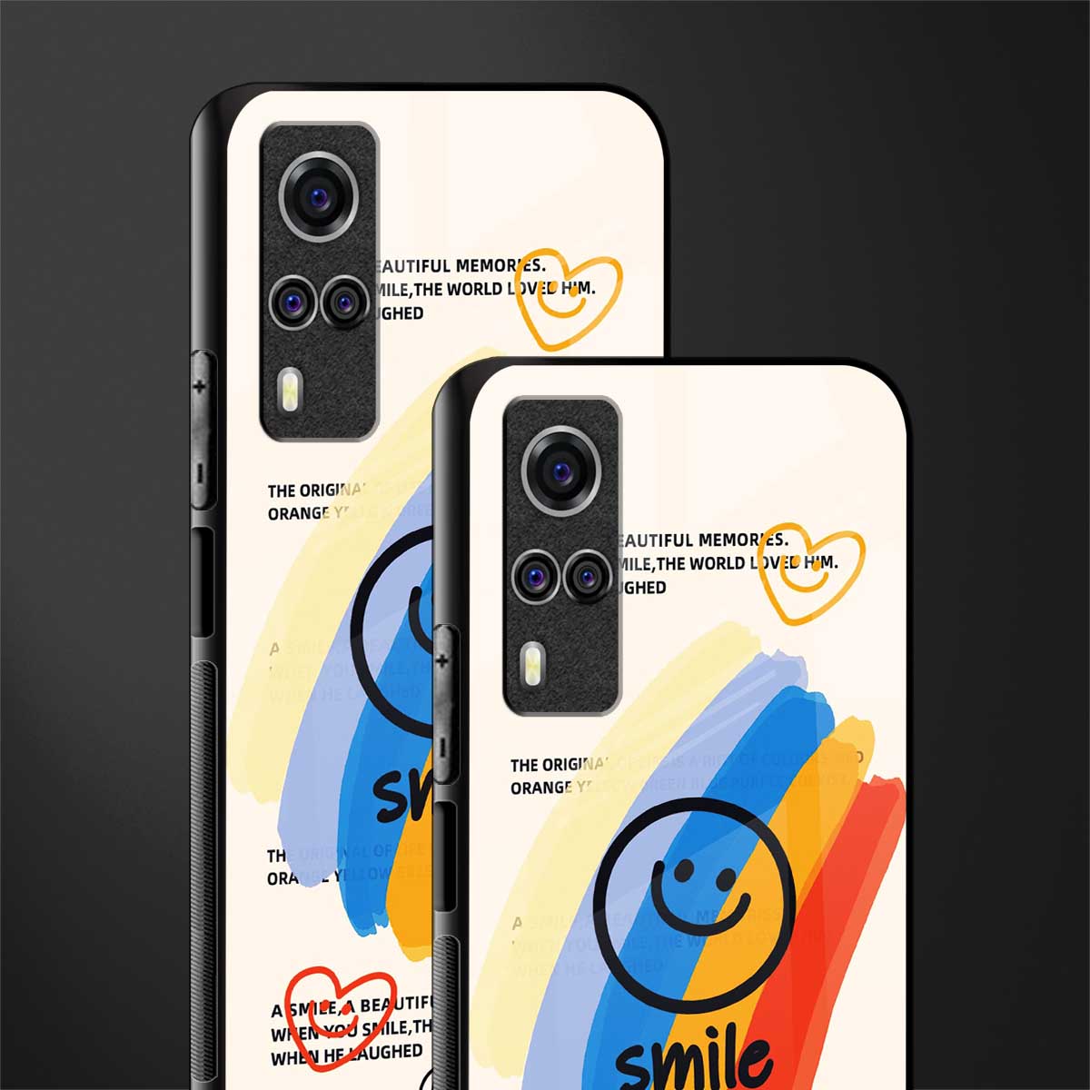 smile colourful glass case for vivo y53s image-2