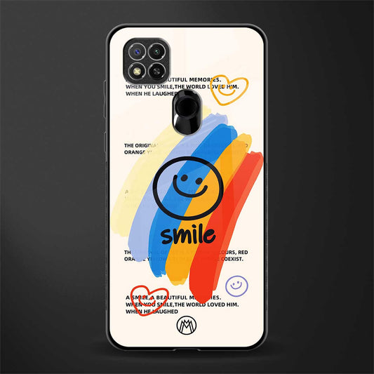 smile colourful glass case for redmi 9c image