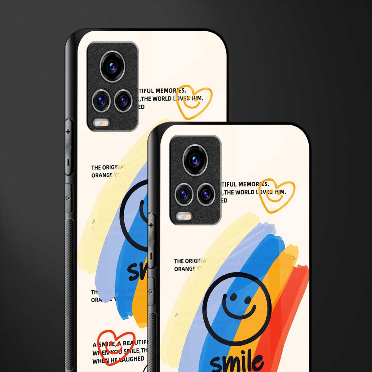 smile colourful glass case for vivo v20 pro image-2