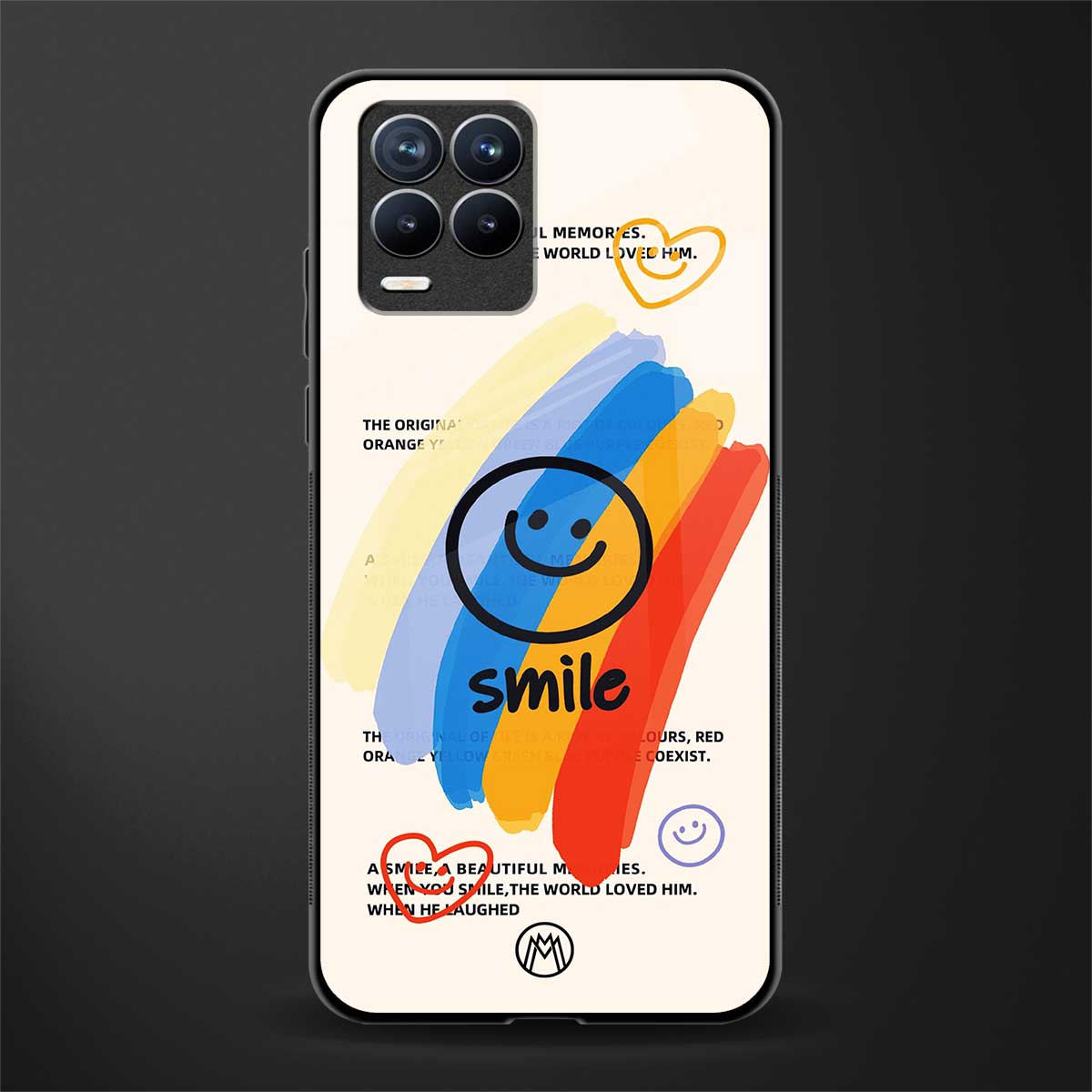 smile colourful glass case for realme 8 pro image