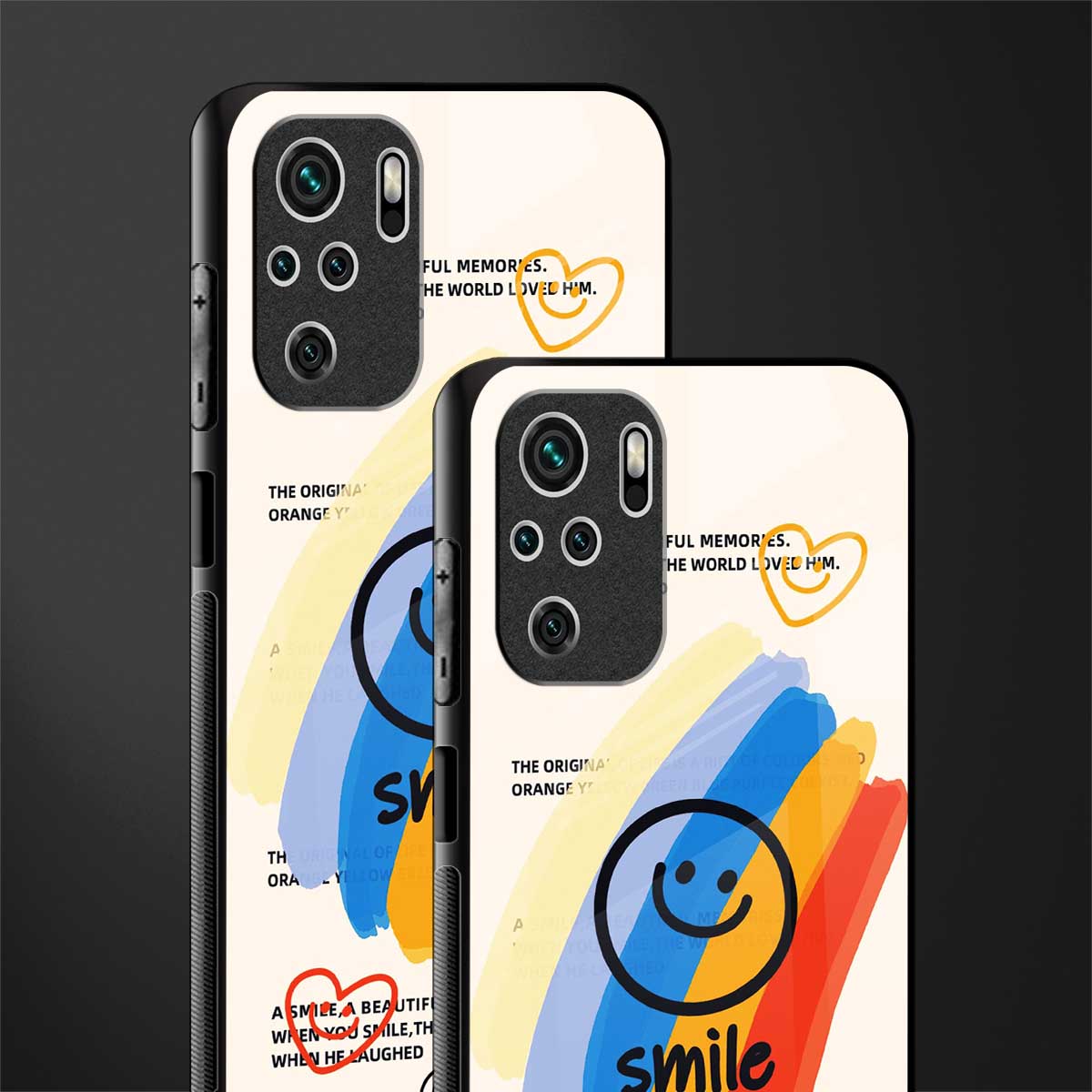 smile colourful glass case for redmi note 10 image-2