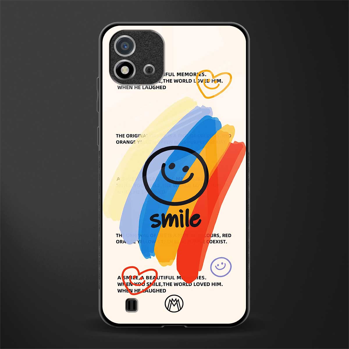 smile colourful glass case for realme c20 image