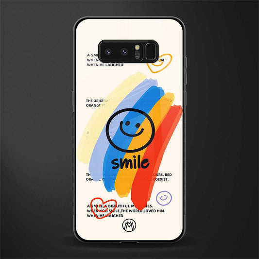 smile colourful glass case for samsung galaxy note 8 image