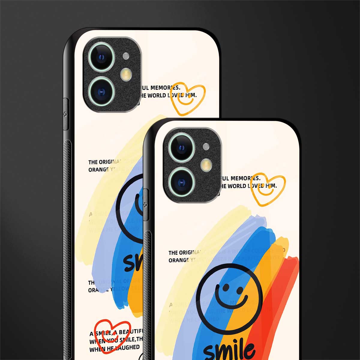 smile colourful glass case for iphone 12 image-2