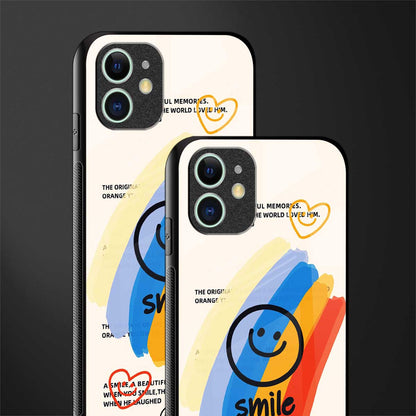 smile colourful glass case for iphone 12 mini image-2