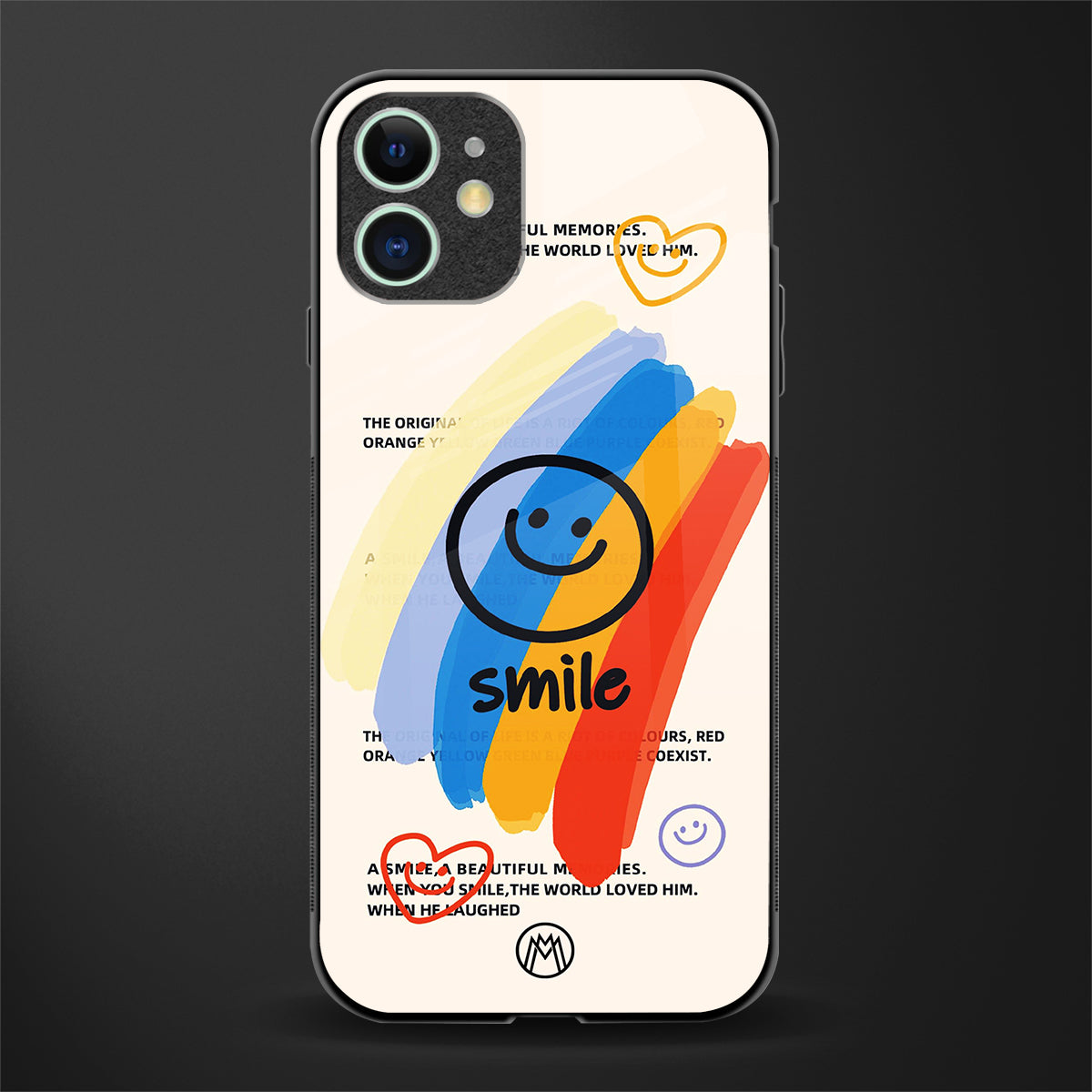 smile colourful glass case for iphone 11 image