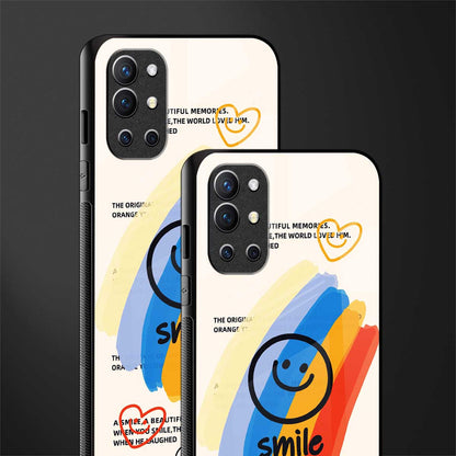 smile colourful glass case for oneplus 9r image-2