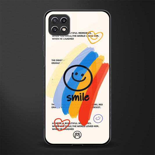 smile colourful glass case for samsung galaxy a22 5g image