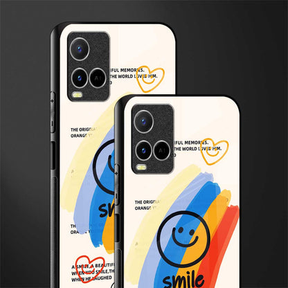 smile colourful glass case for vivo y21a image-2
