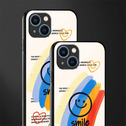 smile colourful glass case for iphone 13 image-2