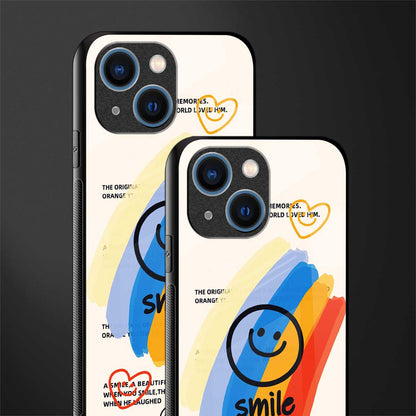 smile colourful glass case for iphone 13 mini image-2