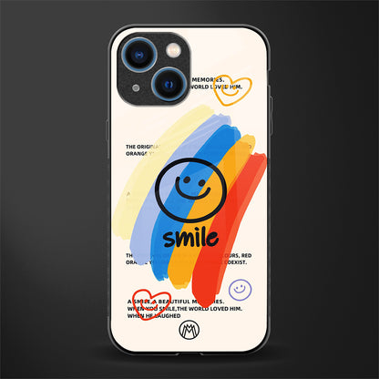 smile colourful glass case for iphone 13 mini image