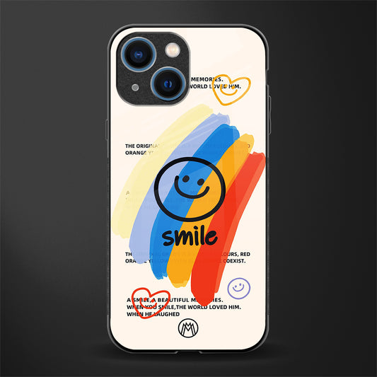 smile colourful glass case for iphone 13 mini image