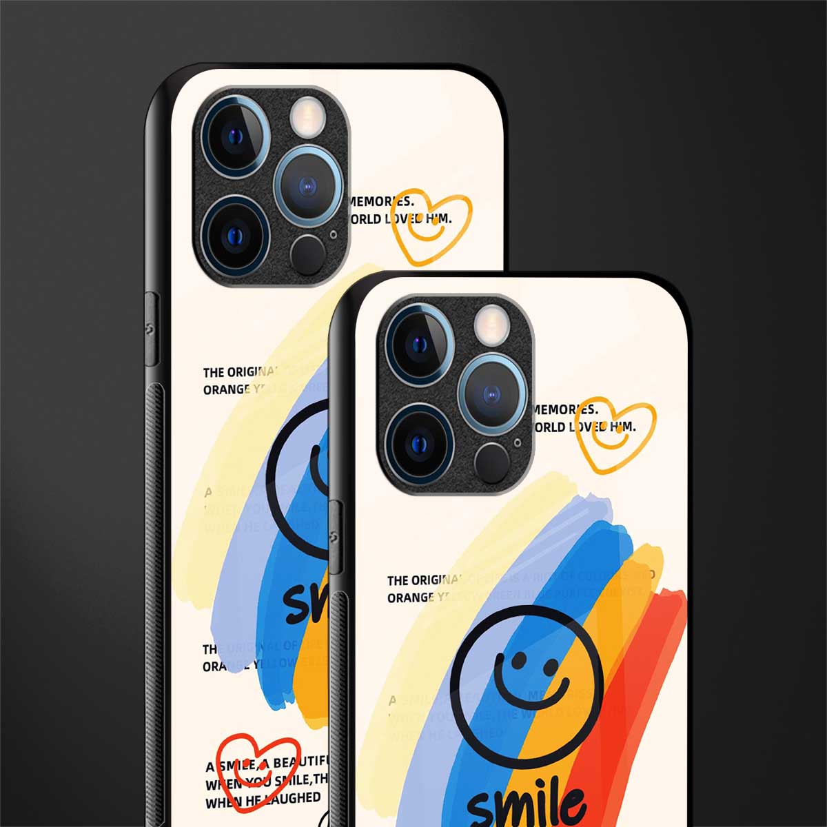 smile colourful glass case for iphone 12 pro image-2