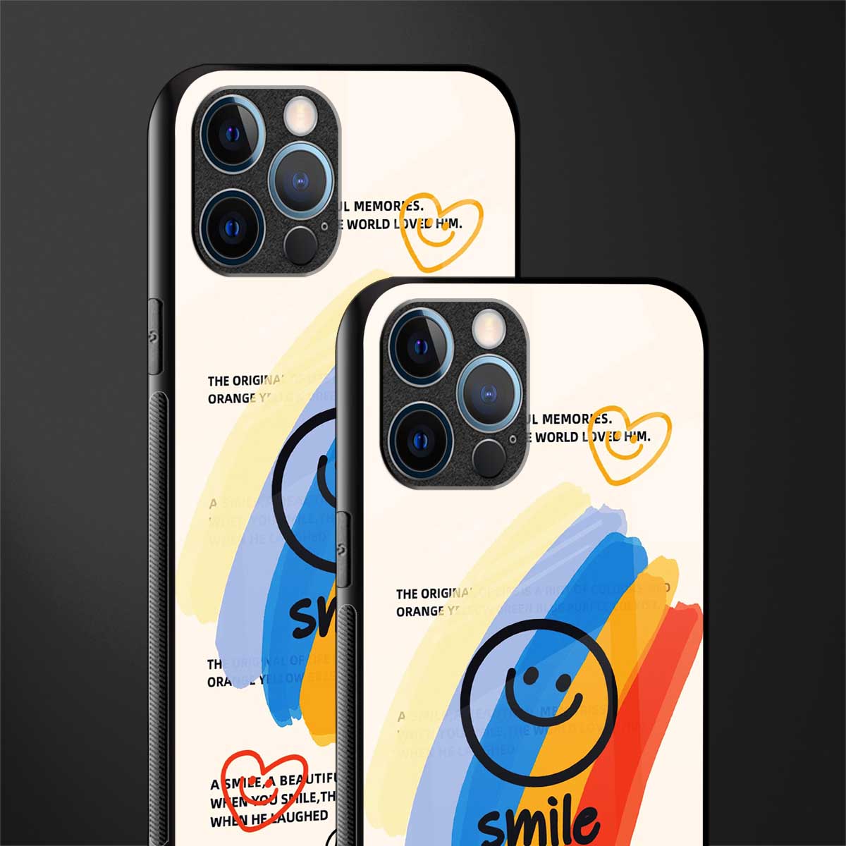 smile colourful glass case for iphone 12 pro max image-2