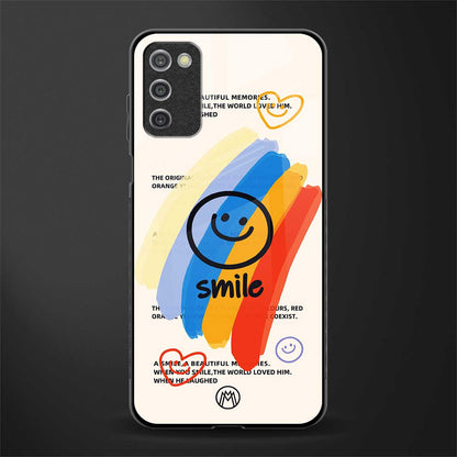 smile colourful glass case for samsung galaxy a03s image