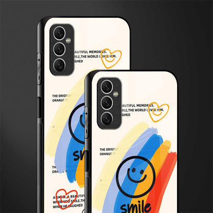smile colourful glass case for samsung galaxy m52 5g image-2