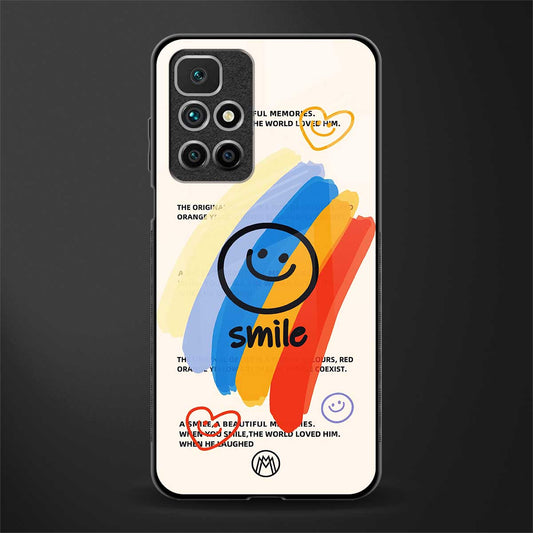 smile colourful glass case for redmi 10 prime image