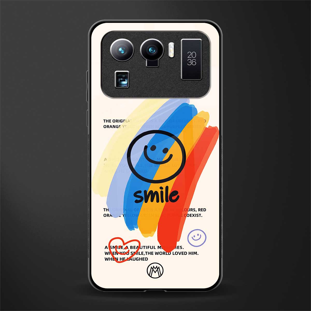 smile colourful glass case for mi 11 ultra 5g image