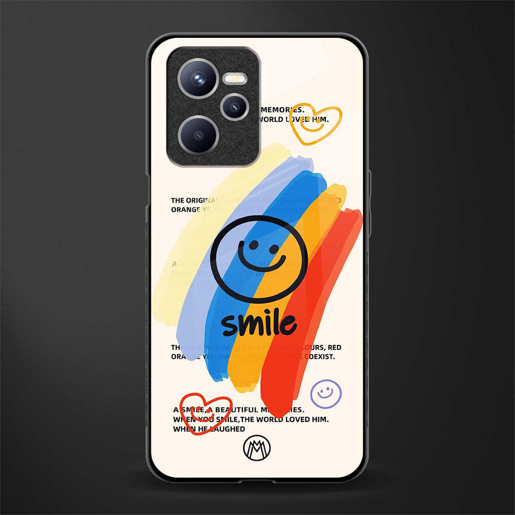 smile colourful glass case for realme c35 image