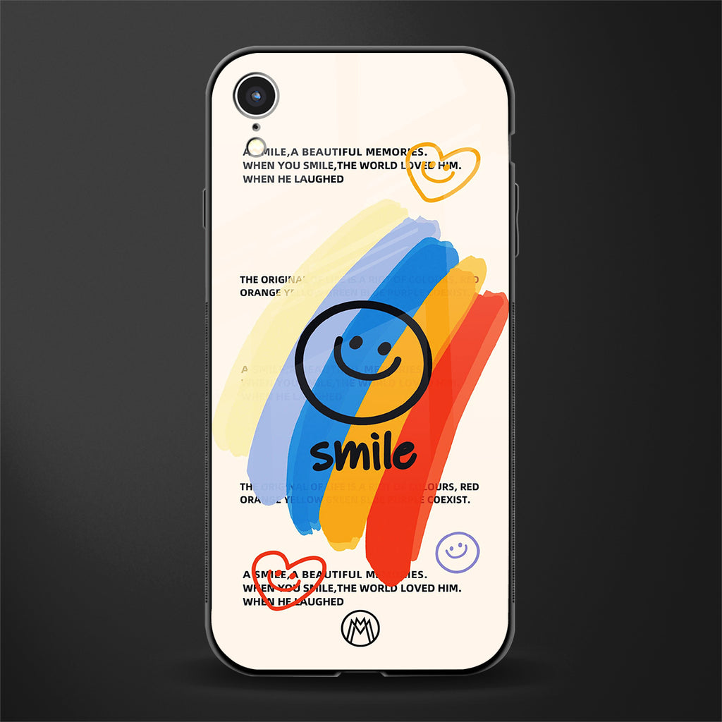 smile colourful glass case for iphone xr image