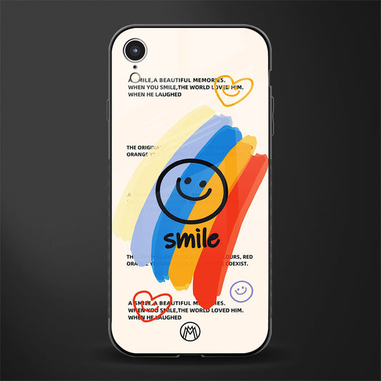 smile colourful glass case for iphone xr image