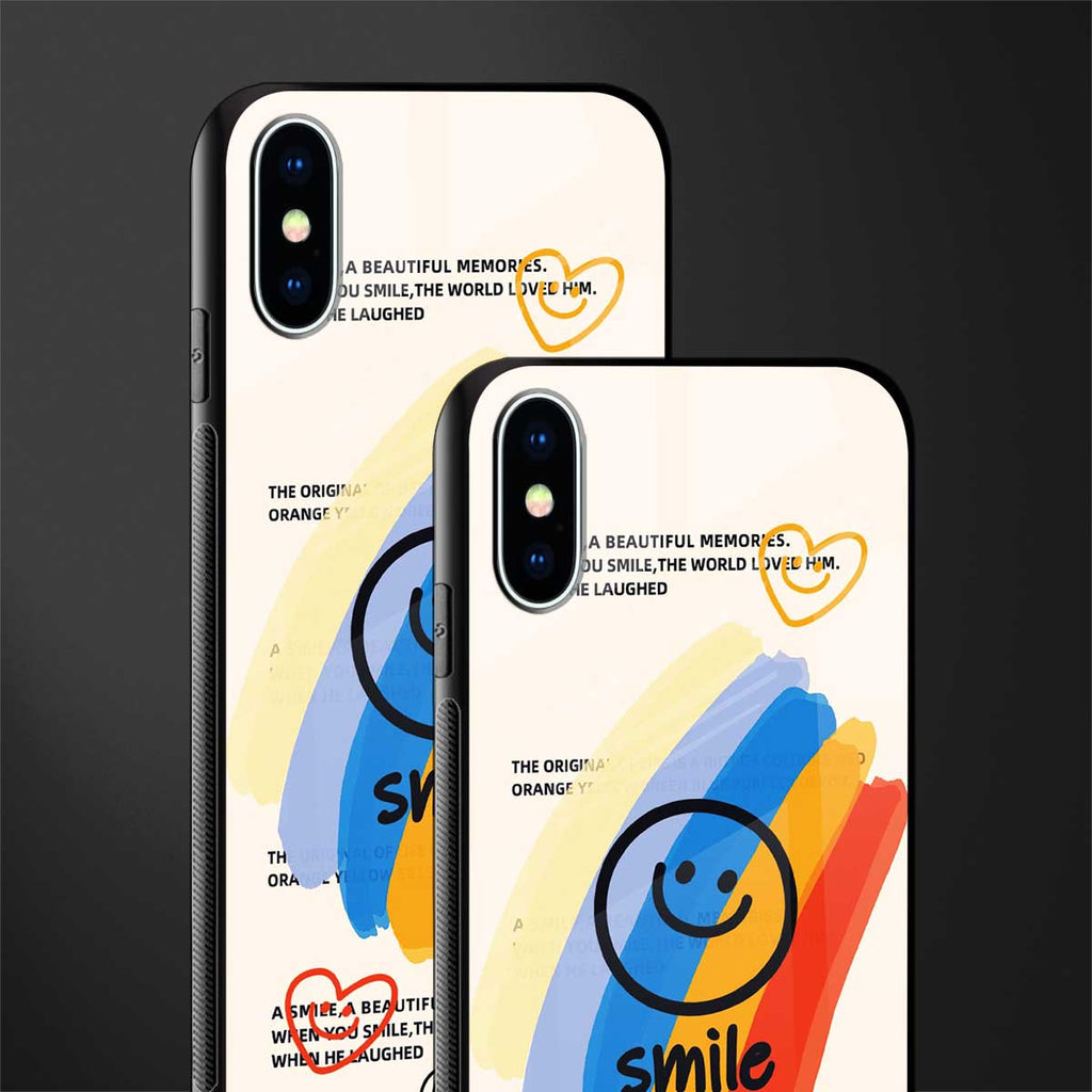 smile colourful glass case for iphone x image-2
