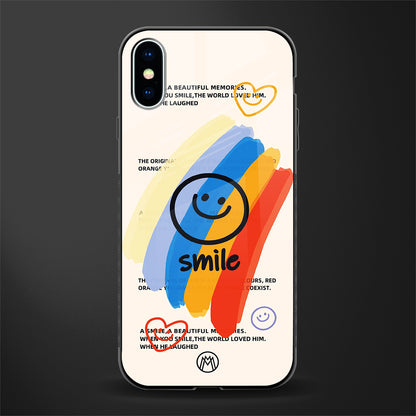 smile colourful glass case for iphone xs image