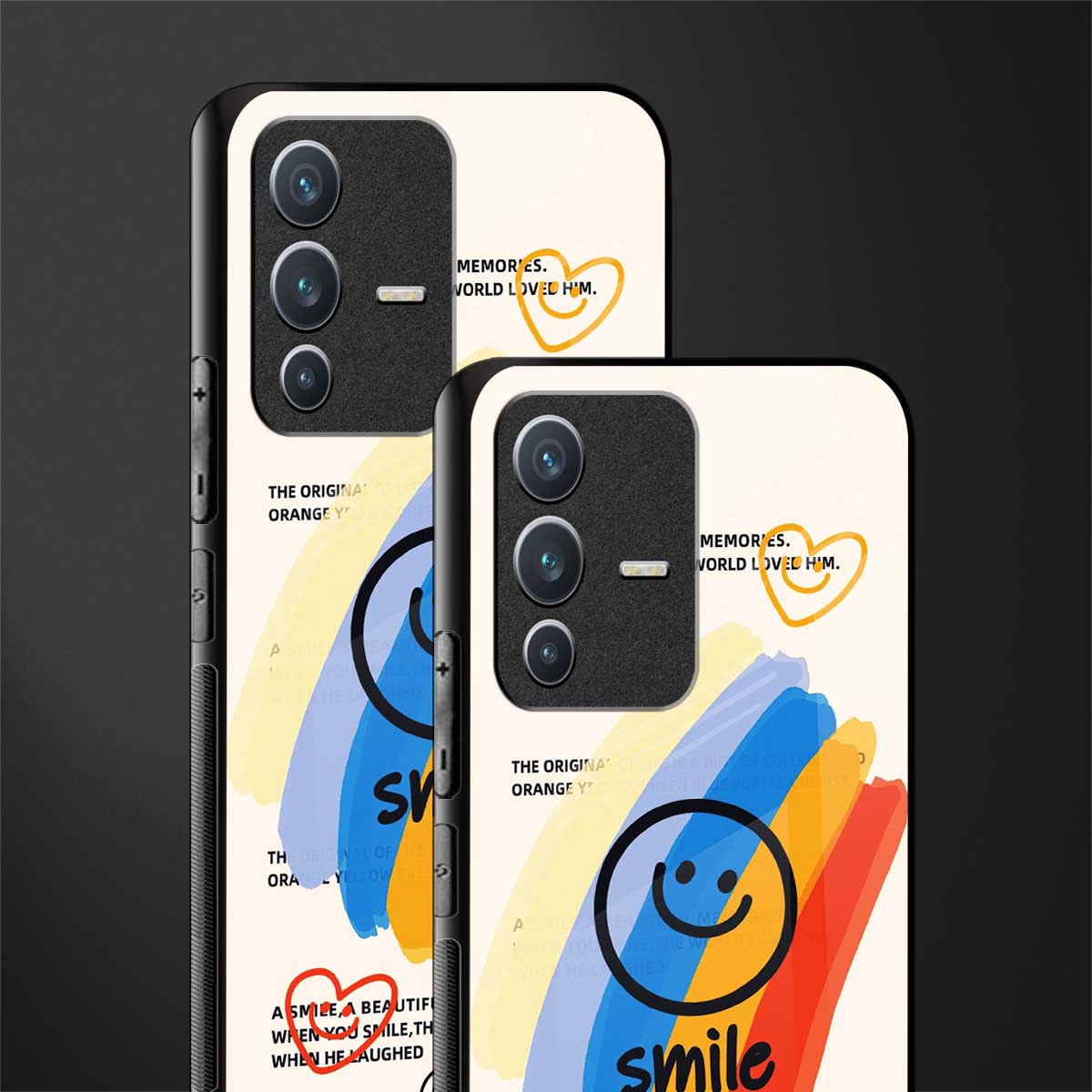 smile colourful glass case for vivo v23 5g image-2