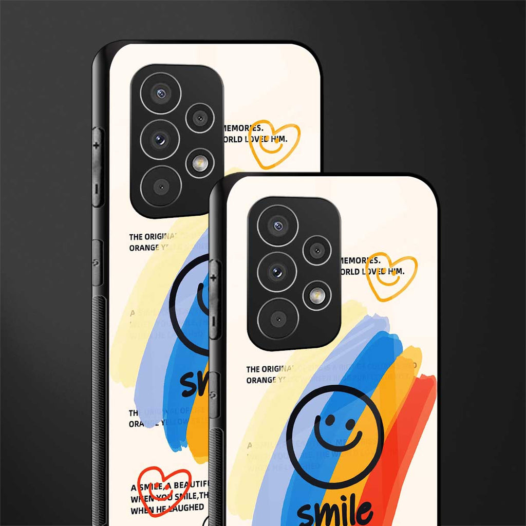 smile colourful back phone cover | glass case for samsung galaxy a73 5g