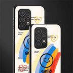 smile colourful back phone cover | glass case for samsung galaxy a73 5g