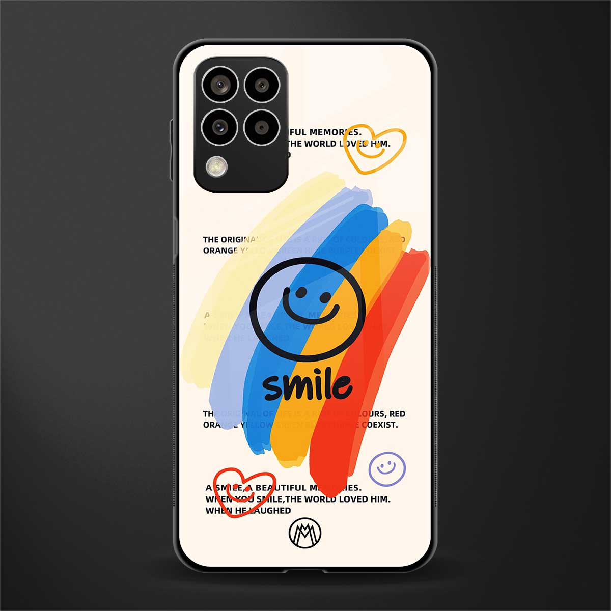smile colourful back phone cover | glass case for samsung galaxy m33 5g