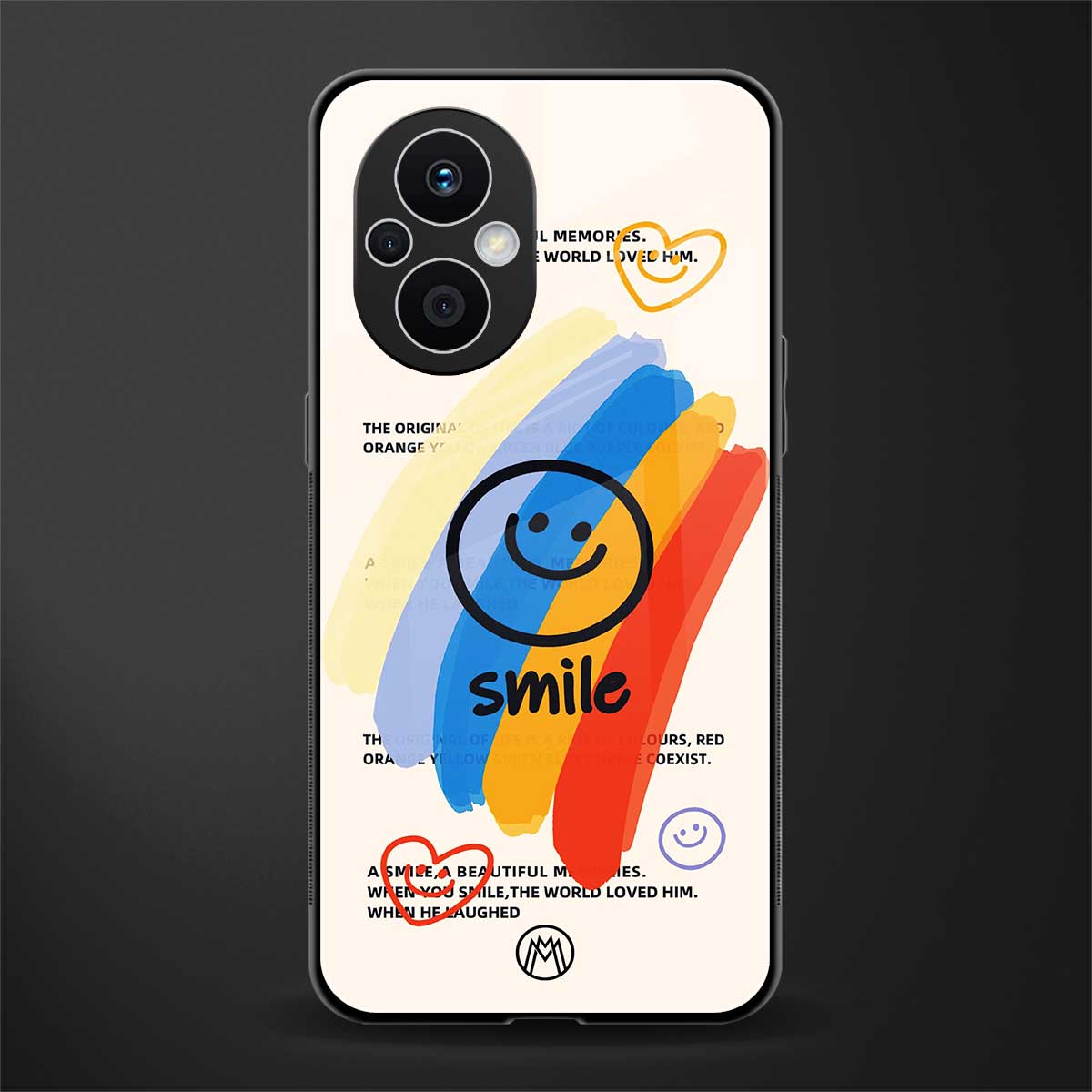 smile colourful back phone cover | glass case for oppo f21 pro 5g