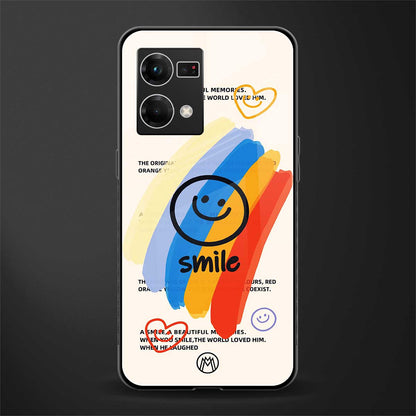 smile colourful back phone cover | glass case for oppo f21 pro 4g