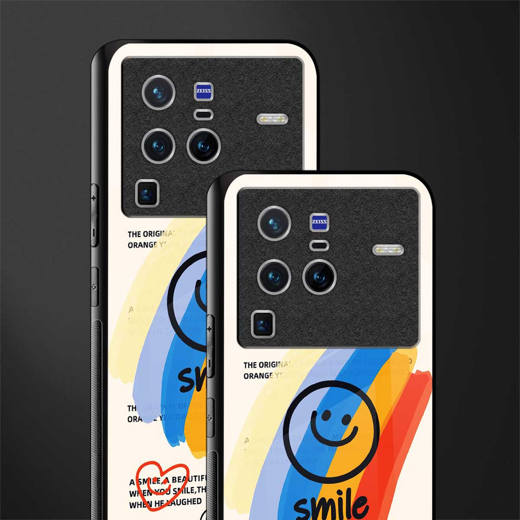 smile colourful glass case for vivo x80 pro 5g image-2