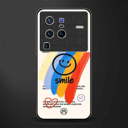 smile colourful glass case for vivo x80 pro 5g image