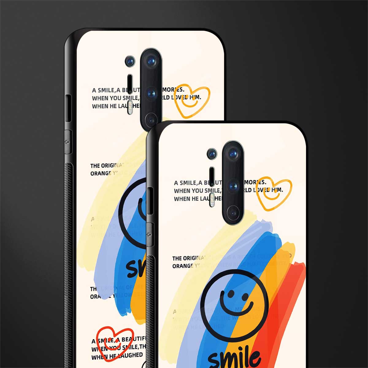 smile colourful glass case for oneplus 8 pro image-2
