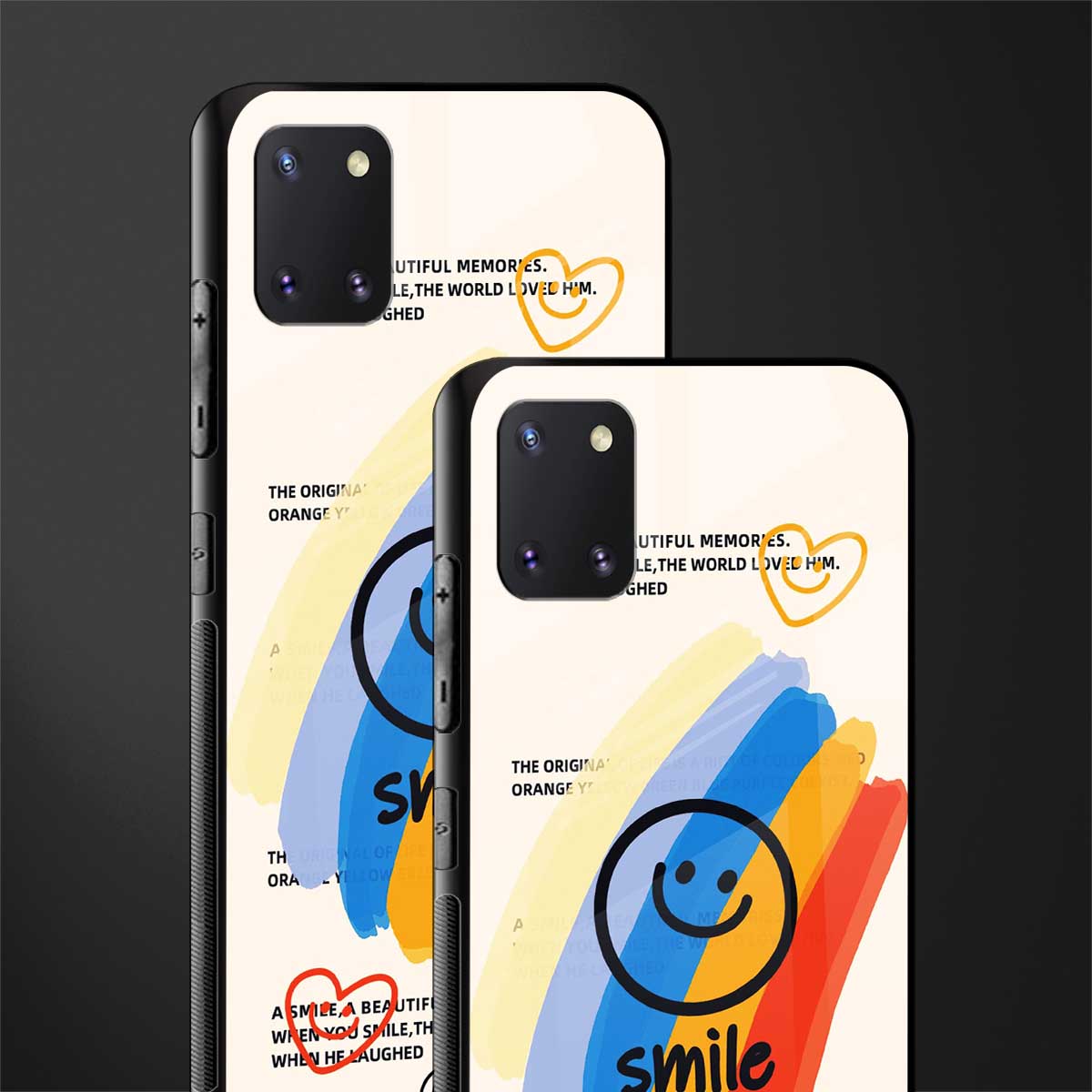smile colourful glass case for samsung a81 image-2