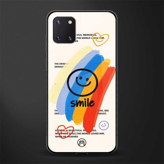 smile colourful glass case for samsung a81 image