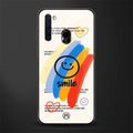 smile colourful glass case for samsung a21 image