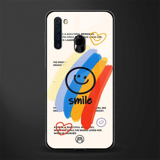 smile colourful glass case for samsung a21 image