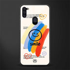 smile colourful glass case for samsung a11 image