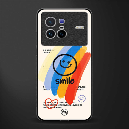 smile colourful glass case for vivo x80 image