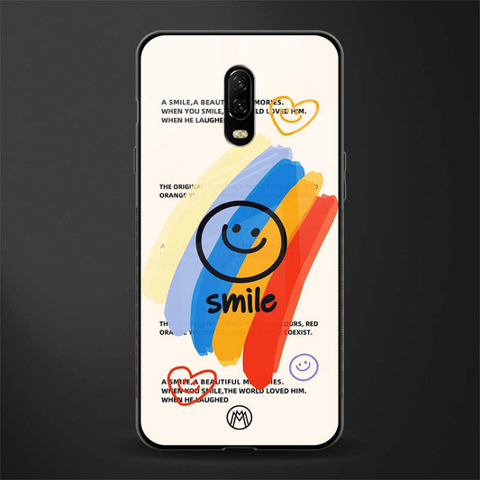 smile colourful glass case for oneplus 6t image